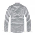 Patrón de cuadros grises de mangas largas camisas de primavera